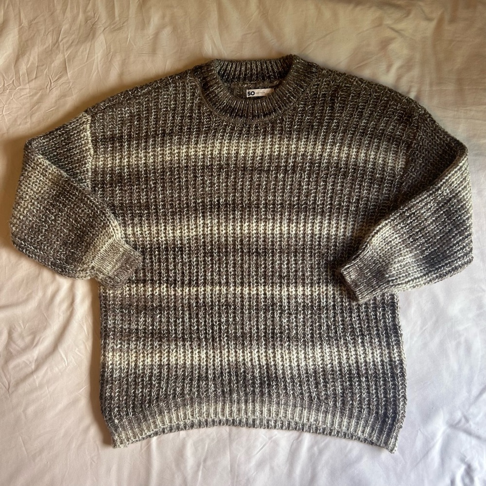 Vintage SO Brown Striped Chunky Knit Sweater – Size Large
